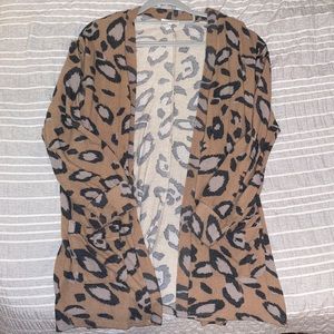 Maurice’s Leopard Cardigan. Size Large.
